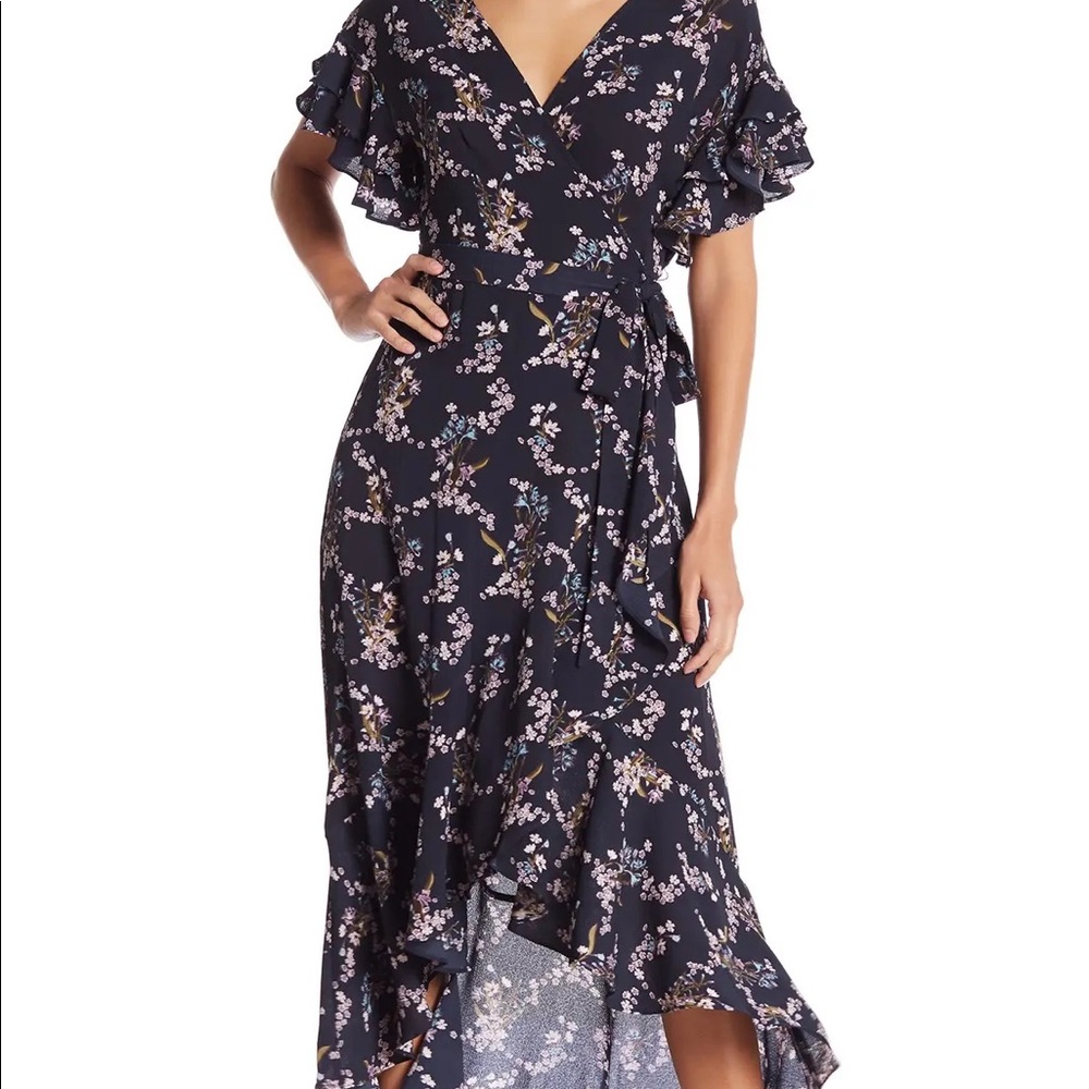 NWT Max Studio - Ruffle Sleeve High-low Midi Dress